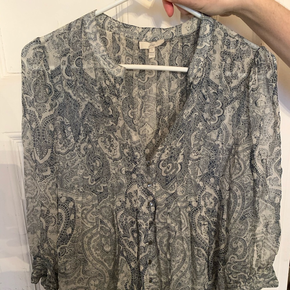 Joie  100%Silk Boho Romantic Blouse